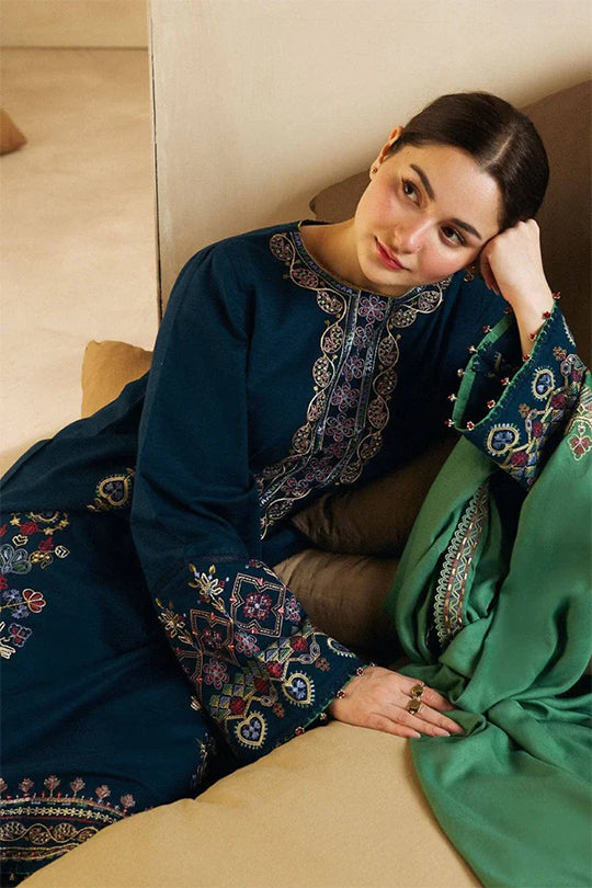 Zara ShahJahn Unstitched 3PC LAWN EMBROIDERED A344