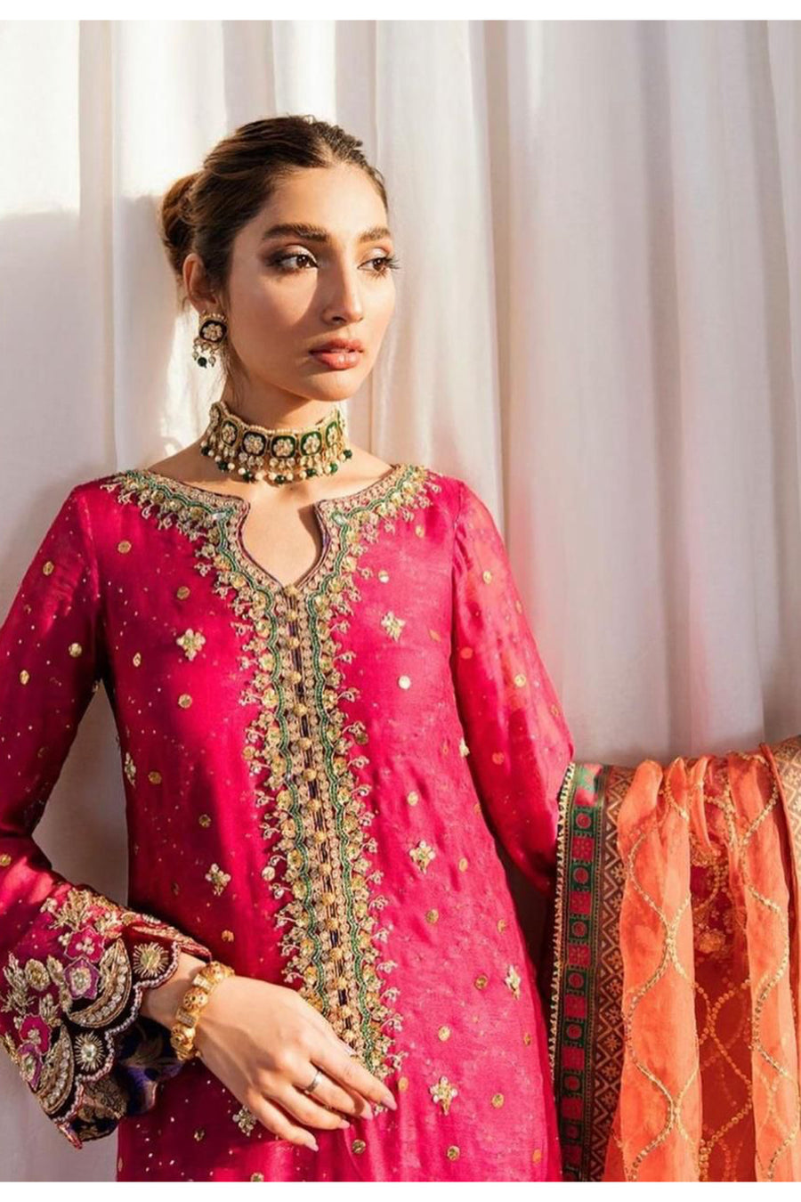 MARYAM HUSSAIN Unstitched 3PC Embroidered Lawn A434