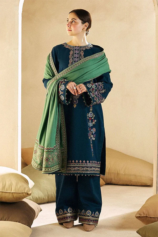 Zara ShahJahn Unstitched 3PC LAWN EMBROIDERED A344