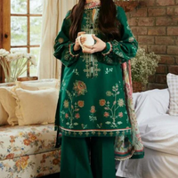 Zara ShahJahan Linen 3PC Embroidered AZ - 0107