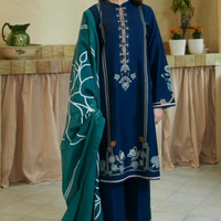 Zara ShahJahan Unstitched 3PC LAWN EMBROIDERED A160