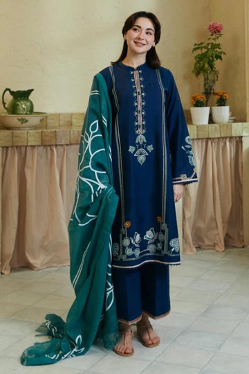 Zara ShahJahan Unstitched 3PC LAWN EMBROIDERED A160