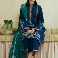 Zara ShahJahan Unstitched 3PC LAWN EMBROIDERED A160