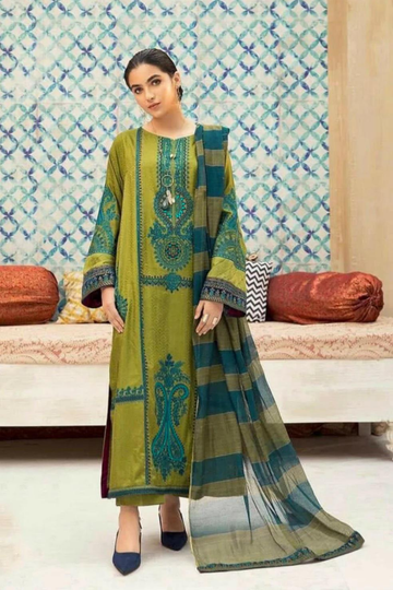 Maria B Dhanak 3PC Embroidered AZ - 0121