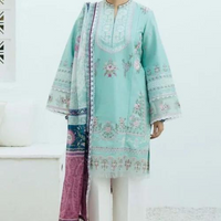 Zara ShahJahan Linen 3PC Embroidered AZ - 0110