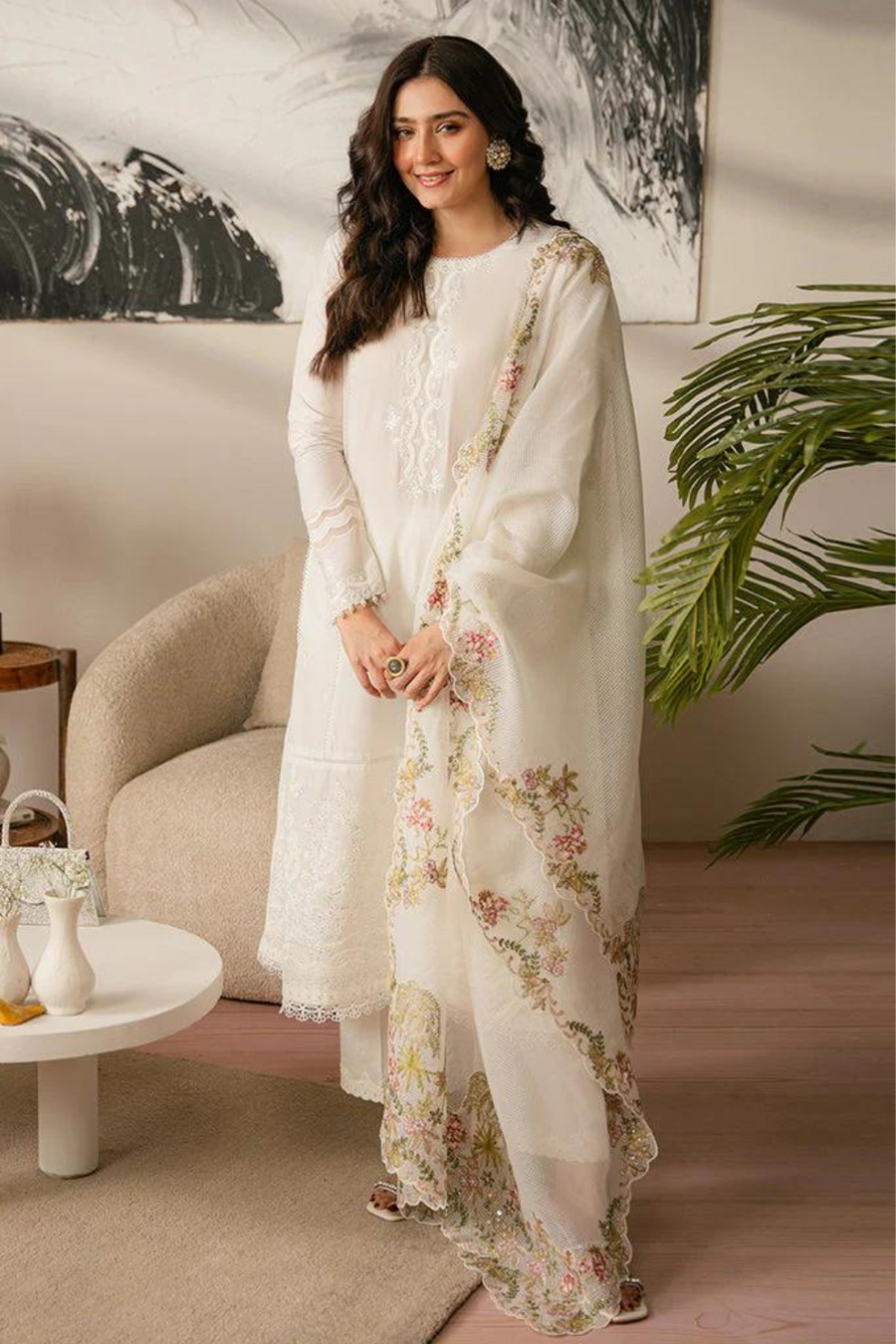 Qalamkar Unstitched 3PC Lawn Embroidered A178