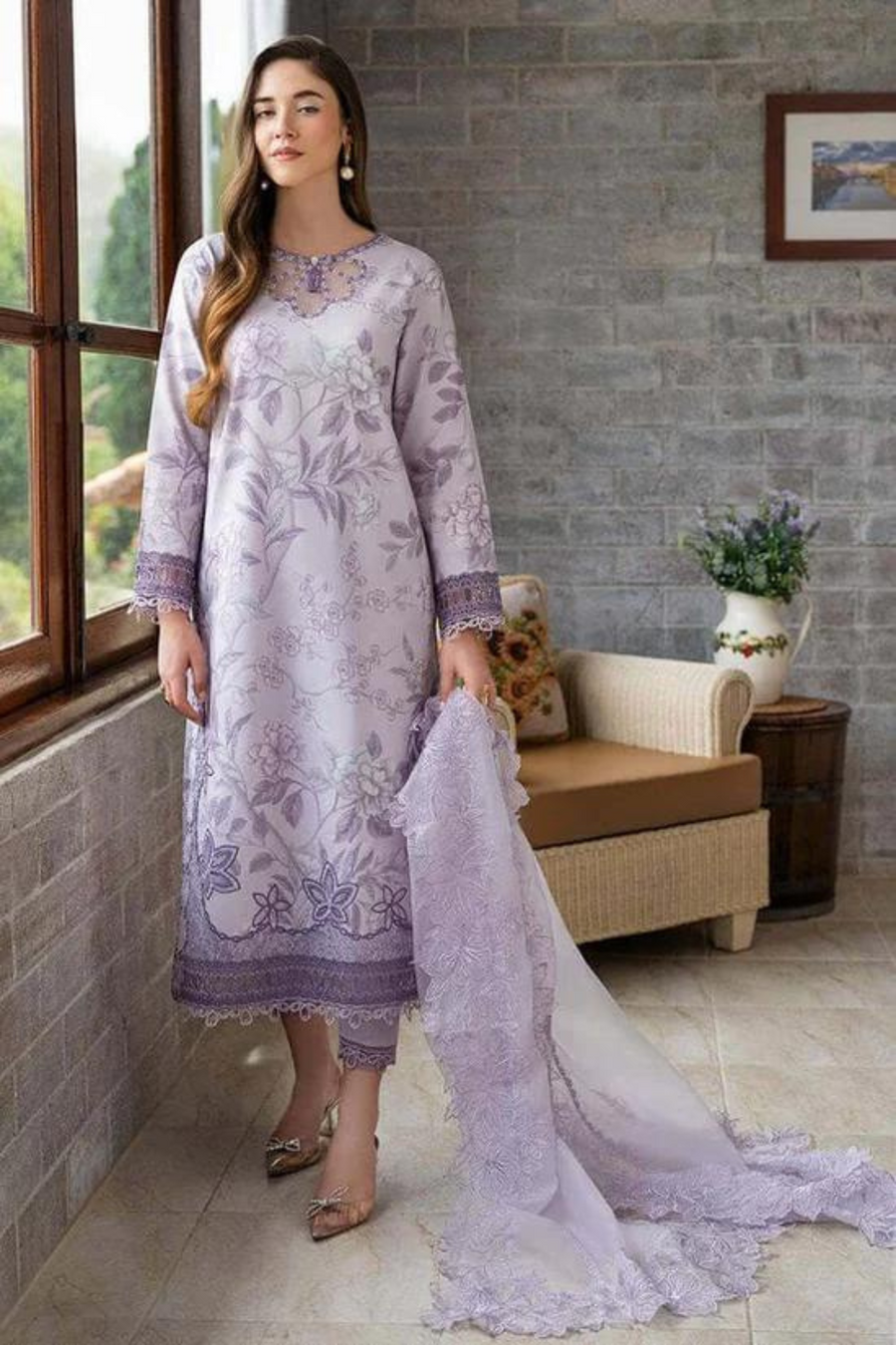 Mushq Unstitched 3PC LAWN EMBROIDERED A201