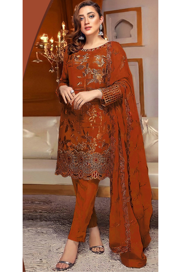 Lavish Dhanak 3PC Embroidered AZ - 0143