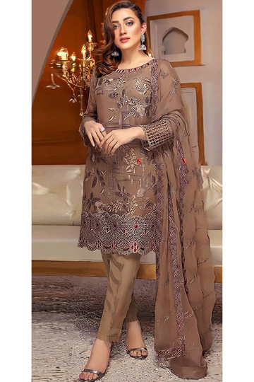 Lavish Dhanak 3PC Embroidered AZ - 0144