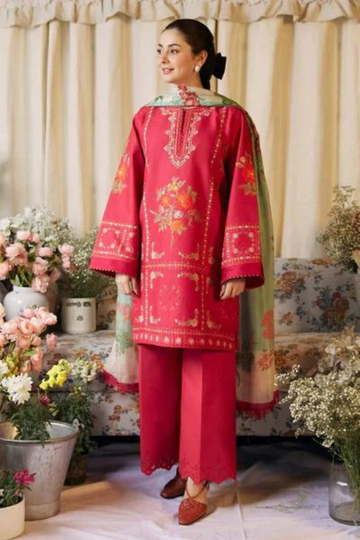 Zara ShahJahan Linen 3PC Embroidered AZ - 0104