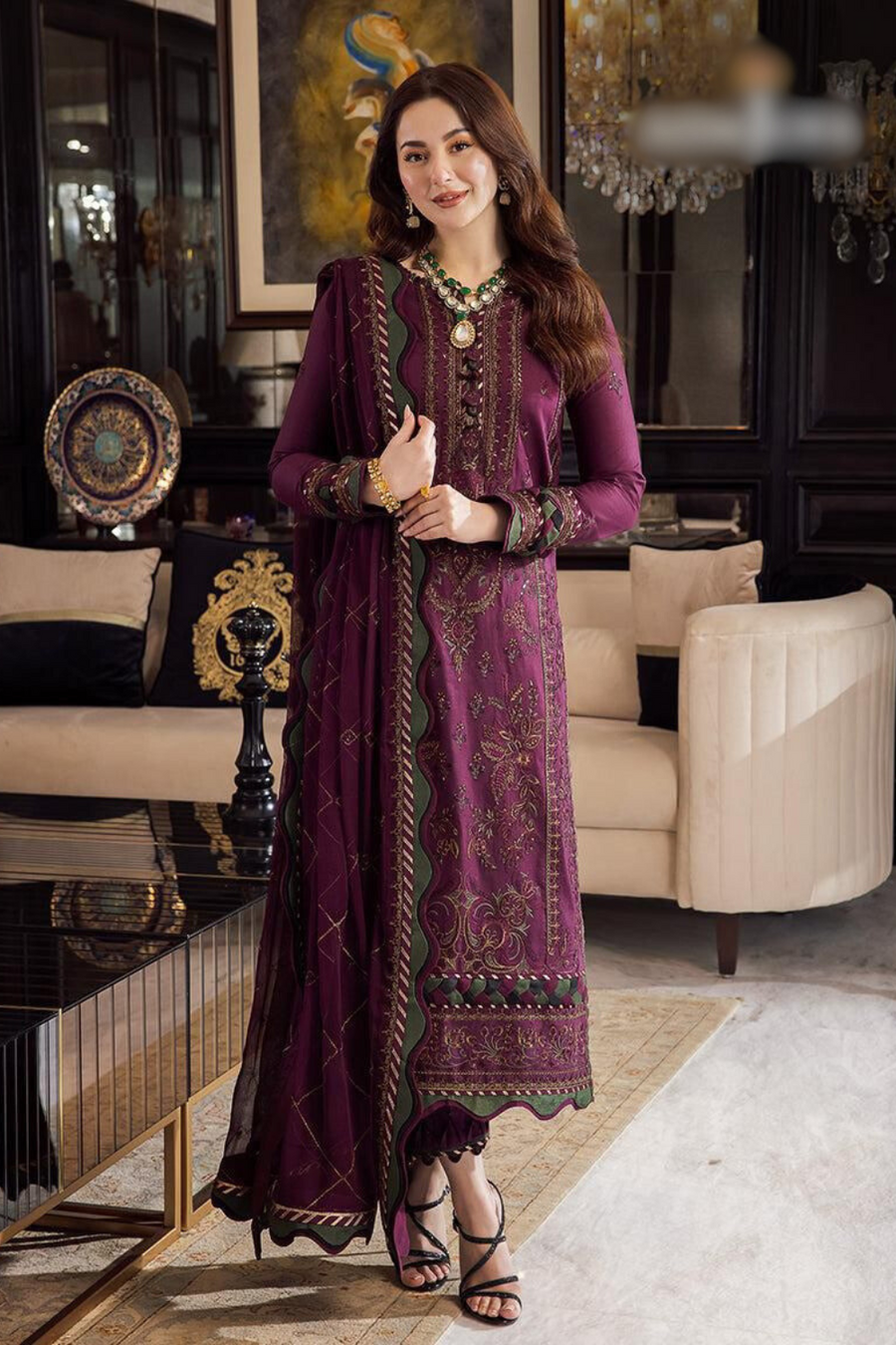 Asim Jofa Unstitched 3PC Lawn Embroidered A259