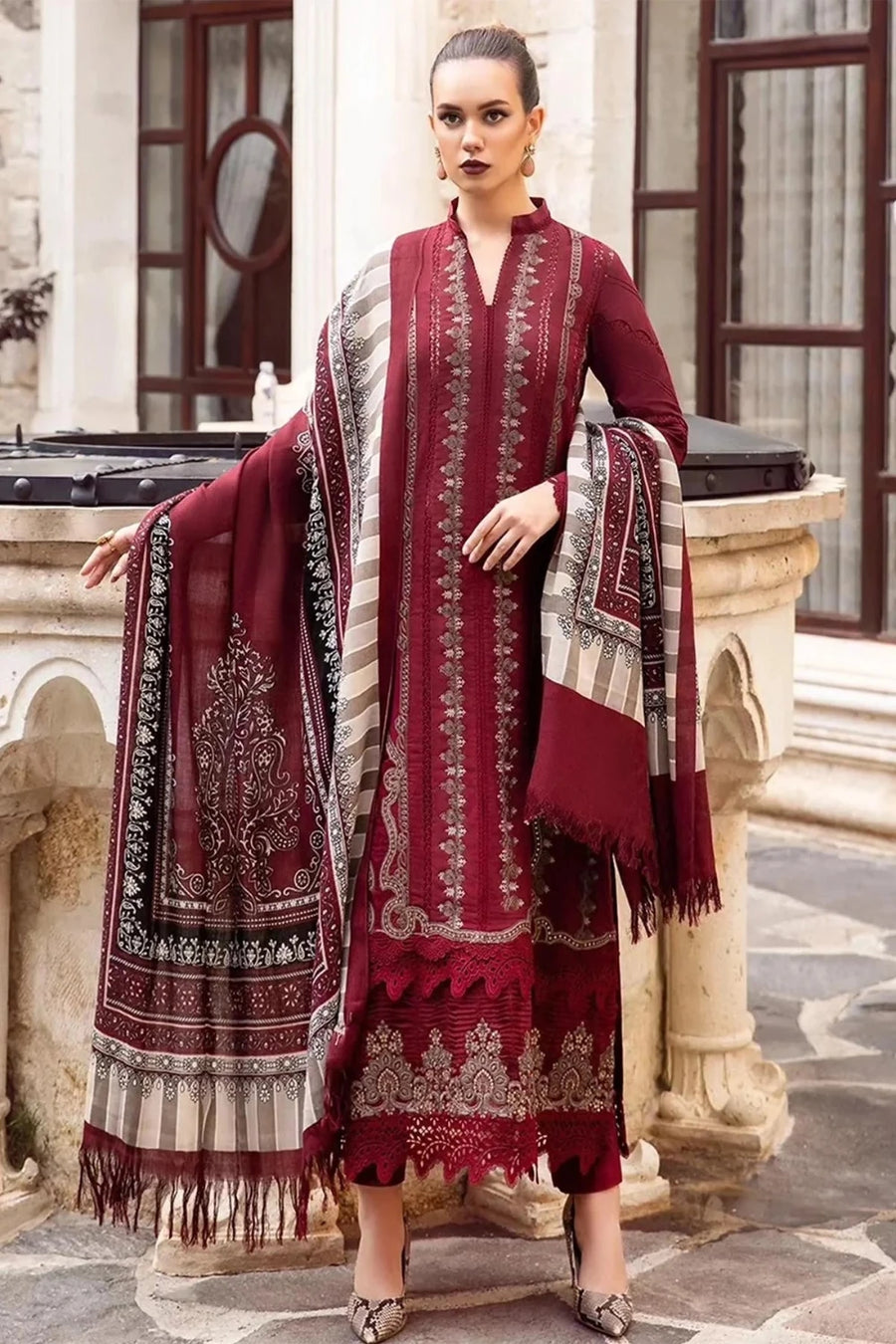 MARIA-B 3PC DHANAK EMBROIDERED AZ 2048