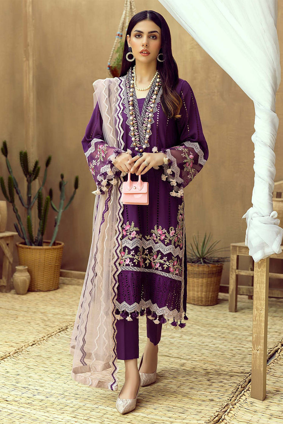 Adan Libas Unstitched 3PC Embroidered Lawn A309